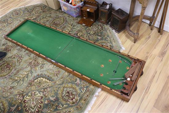 A Victorian bar billiards table 110cm